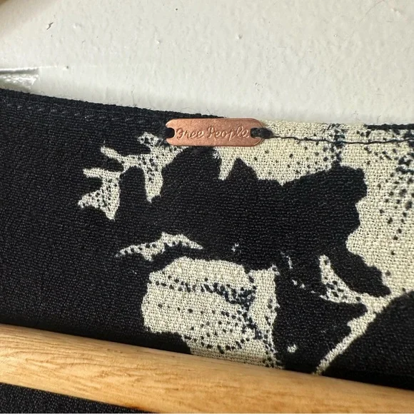 FREE PEOPLE French Quarter Mini Wrap Dress Flutter Floral Black White Small - Picture 6 of 10